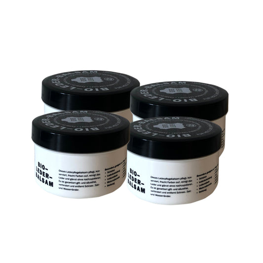 4 Stk. BIO-LEDERBALSAM von Polierking 250 ml mit Schwamm in der Dose